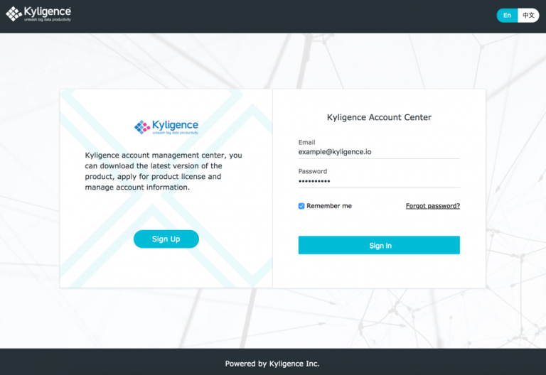 Kyligence Account Registration Page