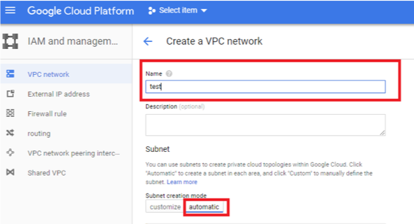 VPC Network Name Selection With Kyligence